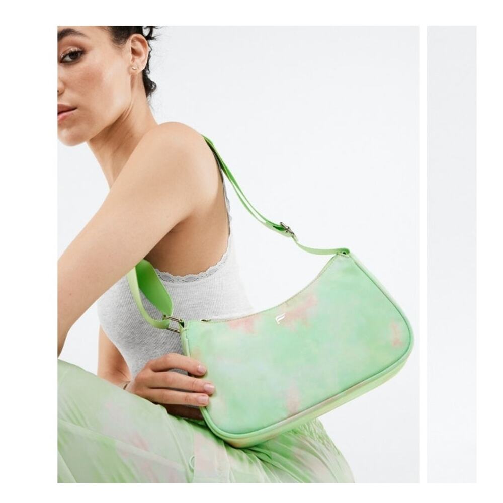 Fabletics Maddie Ziegler X Mint & Pink Tie-dye Woven Nylon Mini Shoulder Bag